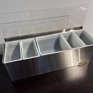 San Jamar B6186L EZ-Chill 6-Compartment Stainless Steel Condiment Bar